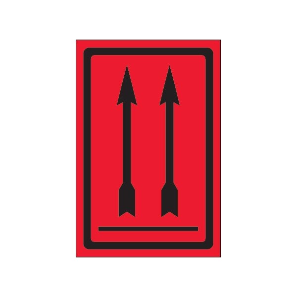 Bsc Preferred 4 x 6'' - Two Up Arrows Over Bar Fluorescent Red Labels BUY00023981 - main